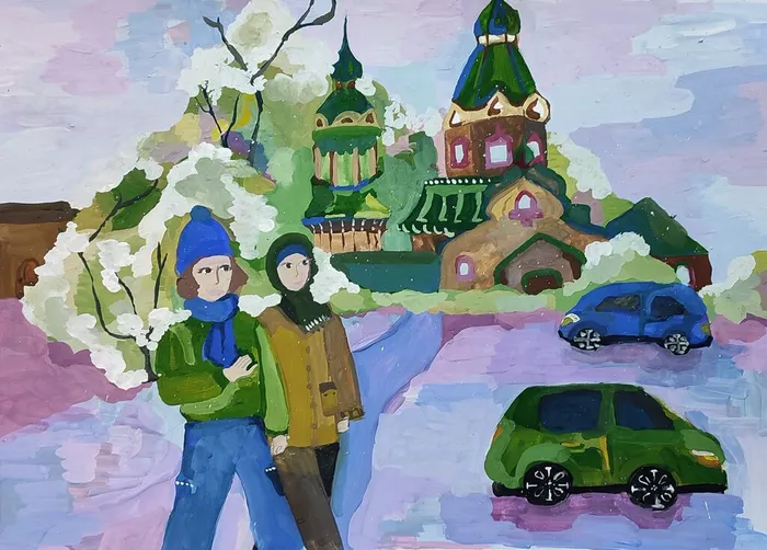 Пузанкова Виктория, 12 лет, Прогулка, живопись, пр.Домашонкина Е.И.,МБУДО ДХШ ВЕСНА г.Бердск