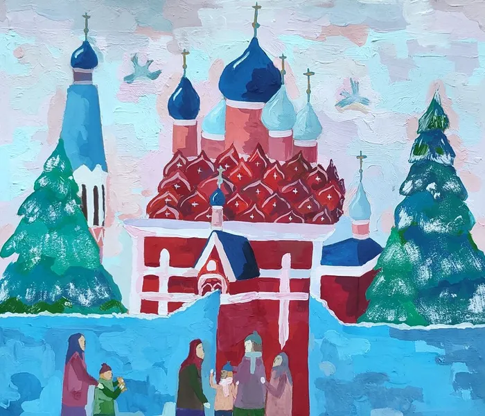 Бабушкина Вероника Александровна, 12 лет, Рождественская служба, пр.Домашонкина Е.И., МБУДО ДХШ Весна г.Бердск