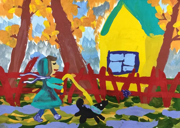 Шрейдер Екатерина, 6 лет, Мама на прогулке, пр.Сухомлинова О.В., МБУДО ДХШ Весна г.Бердск
