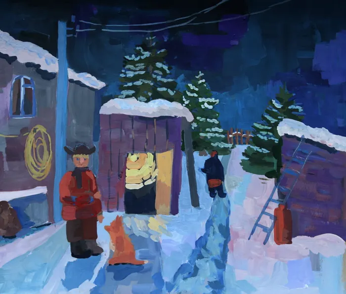 Сорокина Таисия, 12 лет, Зимний дворик, преподаватель Авдеева Е.В., МБУДО ДХШ Весна г.Бердск