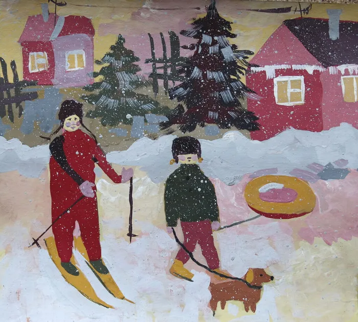 Коронкевич Альбина, 11 лет, Зимняя прогулка, преподаватель Вагайцева Н.С., МБУДО ДХШ Весна г.Бердск